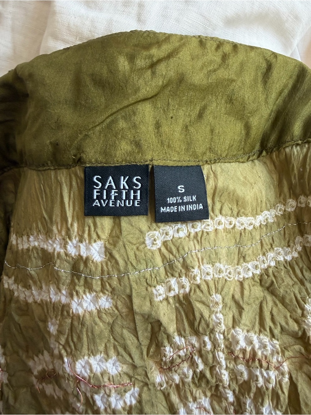 Saks Fifth Avenue Olive and Blush Embellished Boho Maxi Skirt - Picture 4 of 4